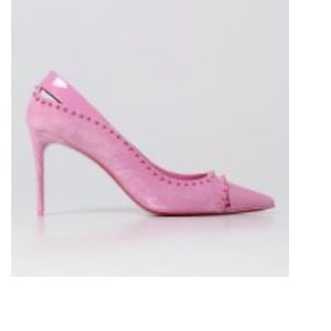 Christian Louboutin DUVETTE SPIKES 85 Cutout Suede Patent Pumps Heels Shoes